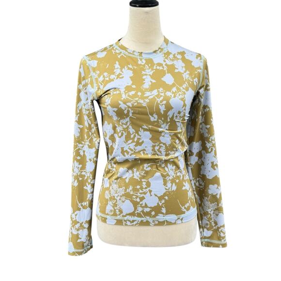 STINE GOYA Tops - Stine Goya M/L Juno Flower Foliage Green Blue Print Long Sleeve Slim Fit Top